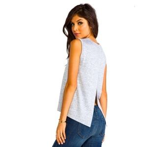 Rag & Bone Nicole Knit Sleeveless Jersey Open Back Heathered Gray Nicole Tank